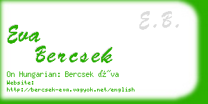 eva bercsek business card